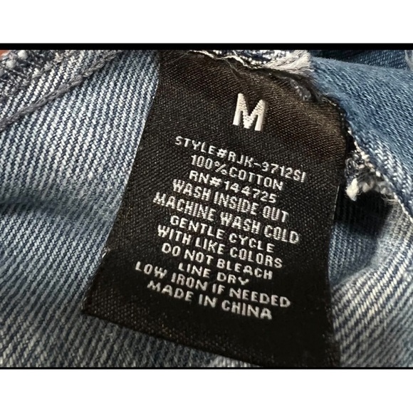 American Bazi Sz M Long Tunic Distressed Ripped Denim Duster Jacket NEW - Picture 9 of 10